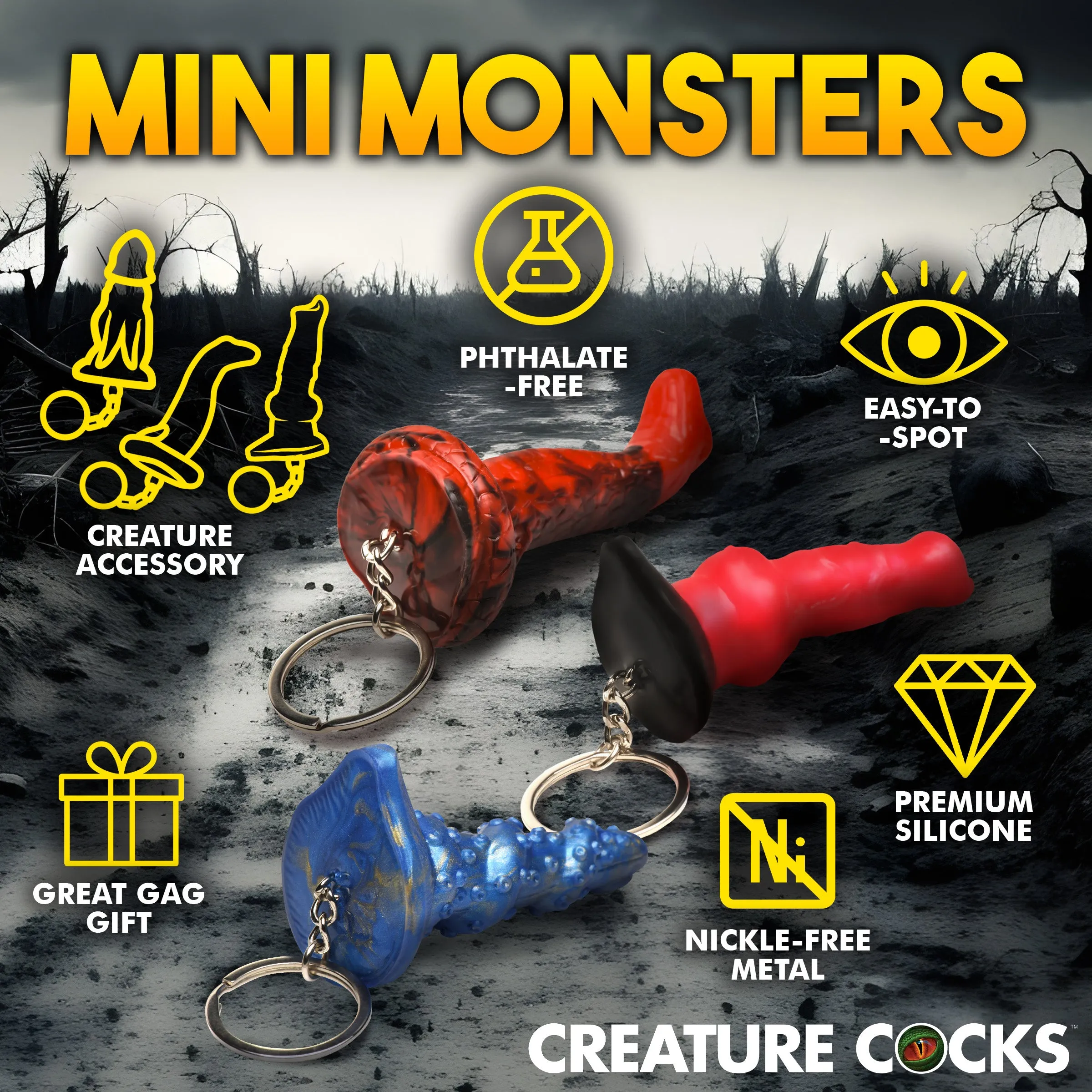 Hell-hound. Lord Kraken. & King Cobra Keychain Set