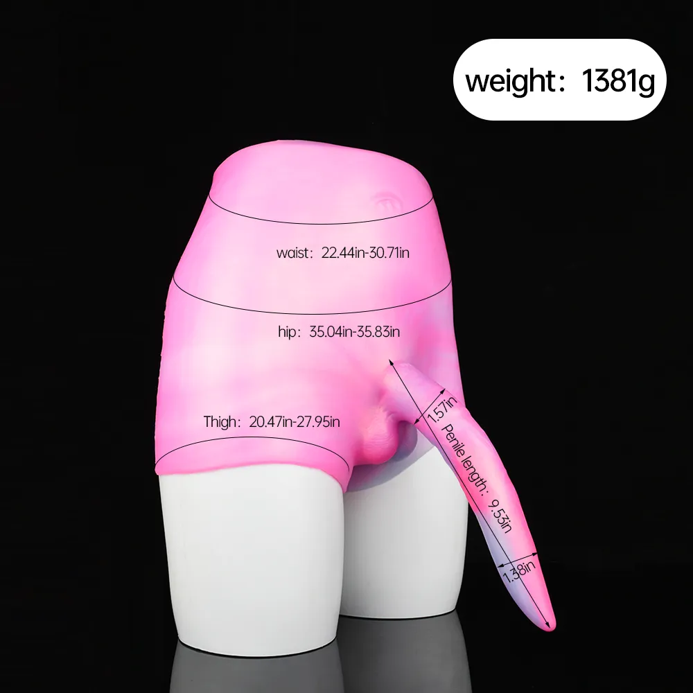 High Waisted Wearable Dildo Pants - Strap On Deer Whip Fantasy Dildos Pegging Sexuality