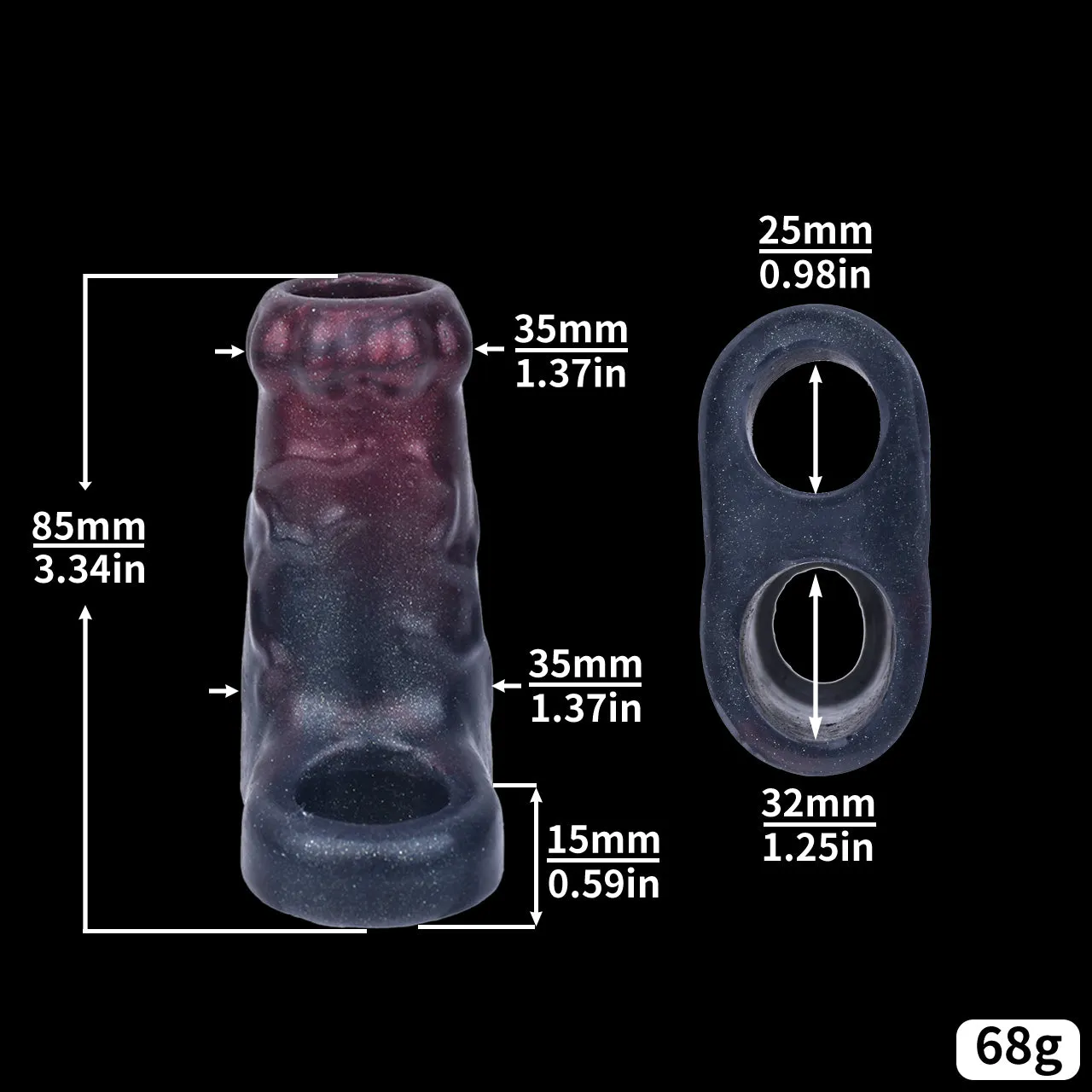 Hollow Peins Sleeve Sex Toys for Men - Fantasy Soft Stretchy Cocksleeve Extender