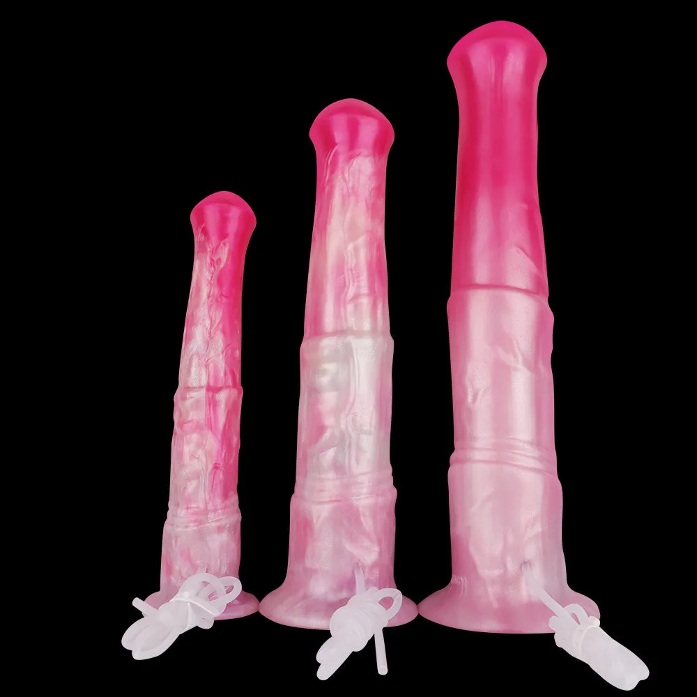 Horse Dildo Anal Butt Plug - Fantasy Squirting Monsterdildo Pink Masturbation Sex Toys for Women