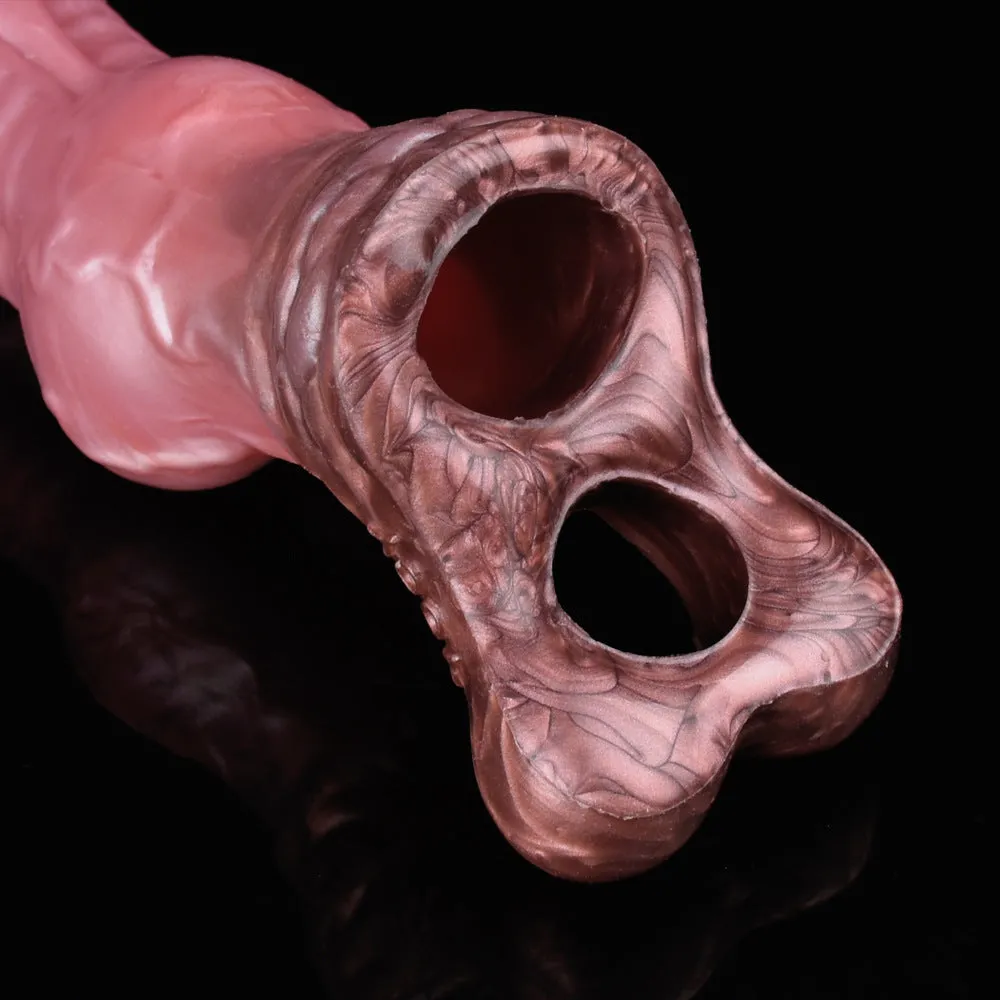 Horse-shape Cock Sleeve Penis Enlarger - Monsterdildo Penis Ring Delay Ejaculation Sex Toy for Men