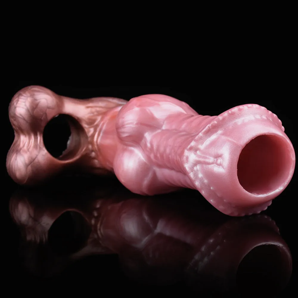 Horse-shape Cock Sleeve Penis Enlarger - Monsterdildo Penis Ring Delay Ejaculation Sex Toy for Men