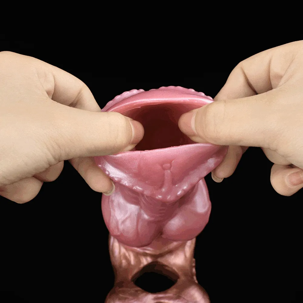Horse-shape Cock Sleeve Penis Enlarger - Monsterdildo Penis Ring Delay Ejaculation Sex Toy for Men