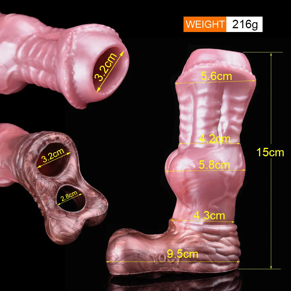 Horse-shape Cock Sleeve Penis Enlarger - Monsterdildo Penis Ring Delay Ejaculation Sex Toy for Men