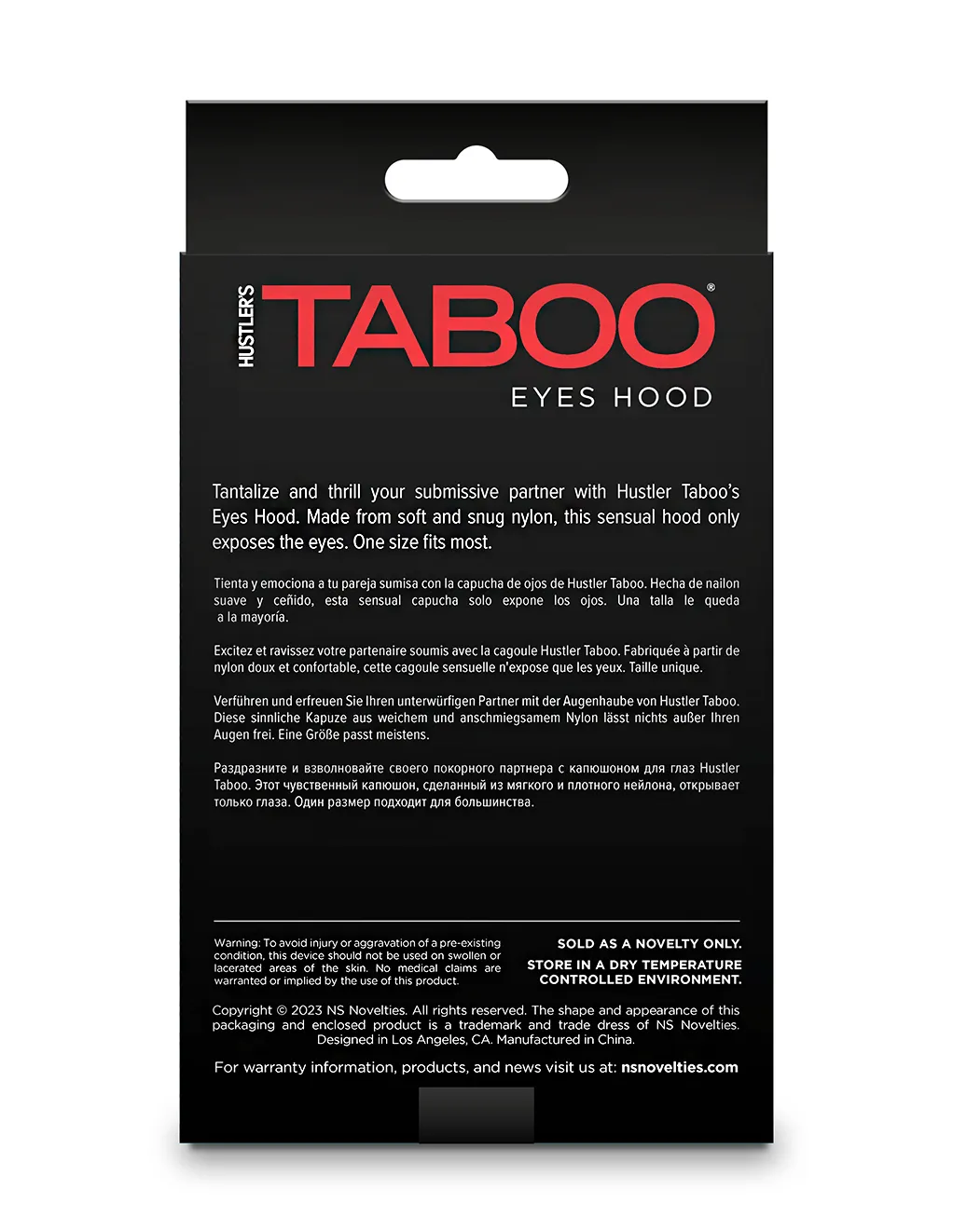 HUSTLER® Taboo Open Eyes Hood