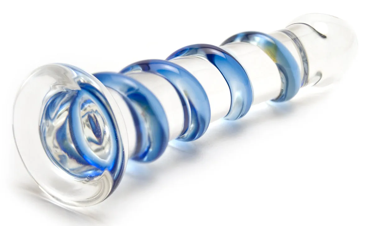 Icicles Sapphire Spiral Glass Dildo