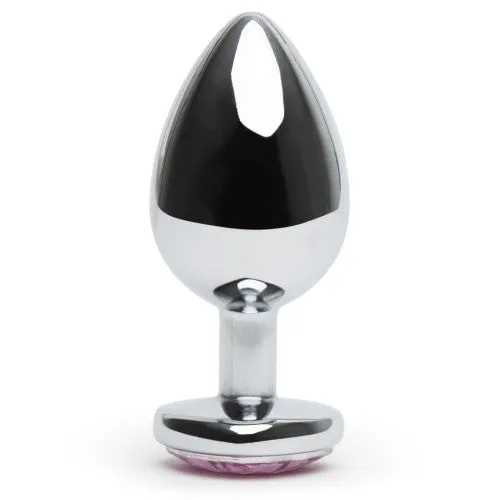 LARGE Heart Base Metal butt plug Pink 9 cm