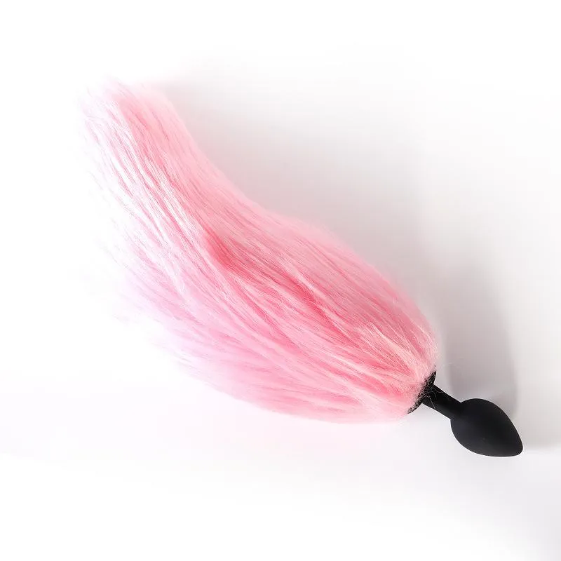 Lighting Stainless Steel Faux Fox Tail Butt Plug For Cosplay
