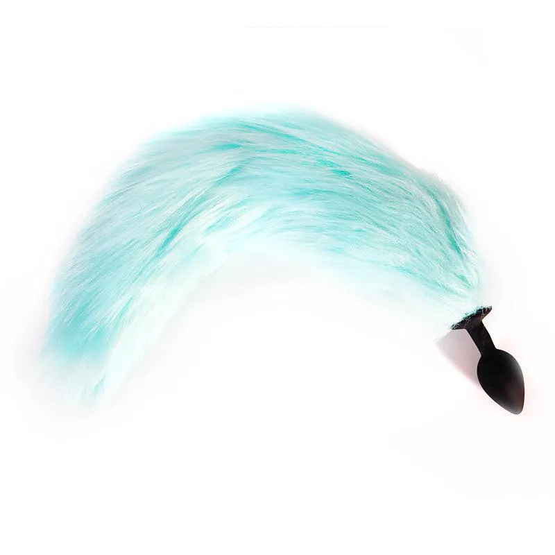 Lighting Stainless Steel Faux Fox Tail Butt Plug For Cosplay