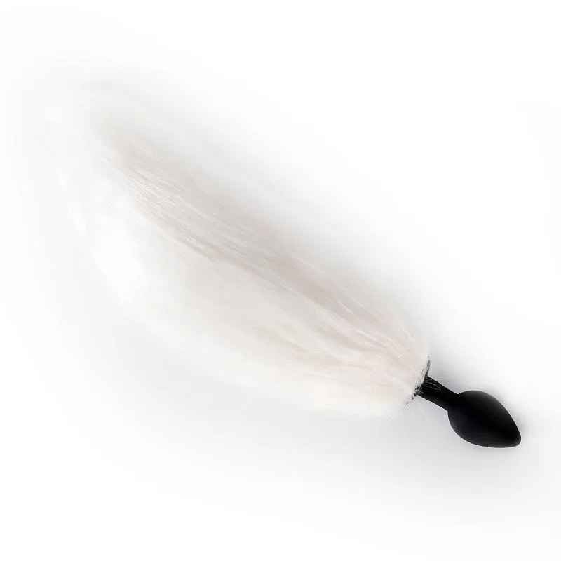 Lighting Stainless Steel Faux Fox Tail Butt Plug For Cosplay