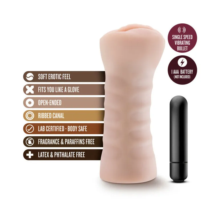 M For Men Ashley Vibrating Pussy Masturbator - Vanilla