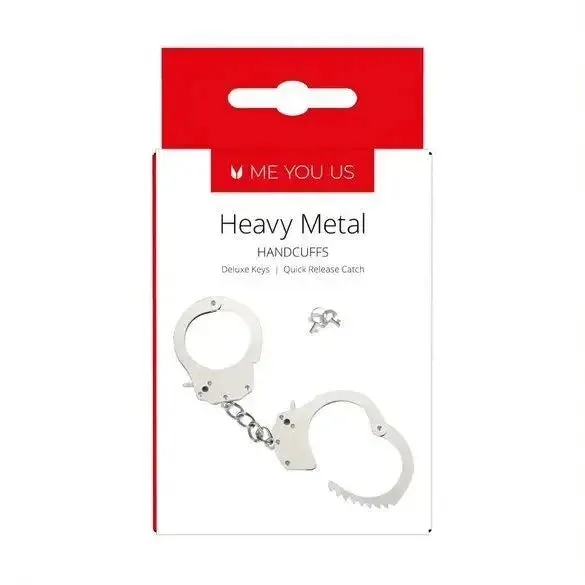 Me you us Bondage Stainless Steel Silver Handcuffs