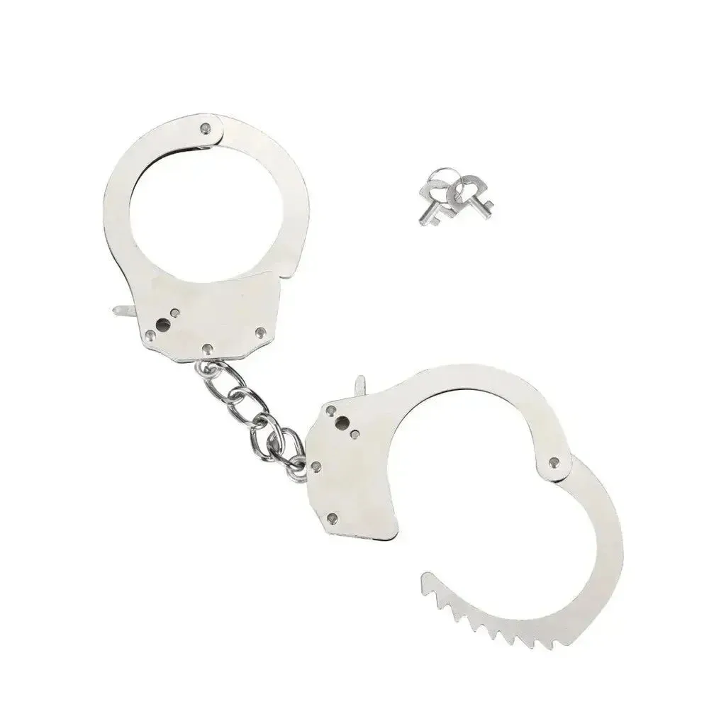 Me you us Bondage Stainless Steel Silver Handcuffs