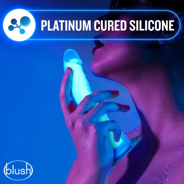 Neo Elite Glow in the Dark 7.5 Inch Silicone Dildo - Blue