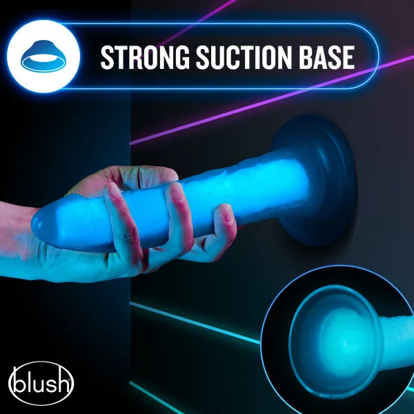Neo Elite Glow in the Dark 7.5 Inch Silicone Dildo - Blue