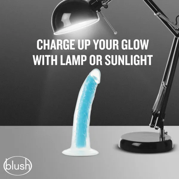 Neo Elite Glow in the Dark 7.5 Inch Silicone Dildo - Blue
