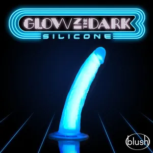 Neo Elite Glow in the Dark 7.5 Inch Silicone Dildo - Blue