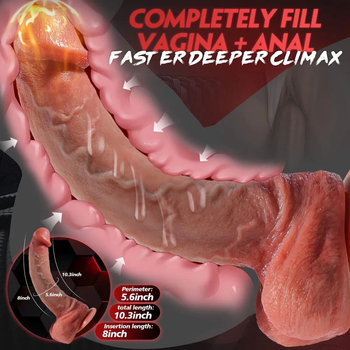 PAN| 10.3inch Realistic Fantasy Dildo with Suction Base