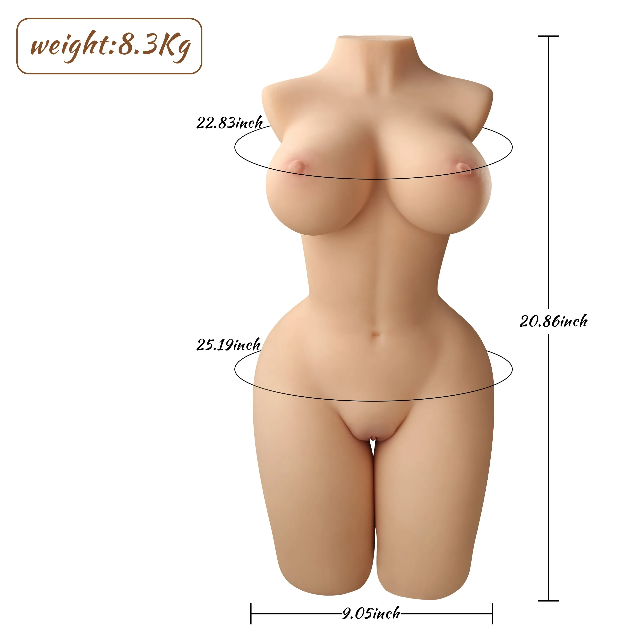 Paola(For EU Customers): 18.29lb Big Boobs Sexy Ass Torso Sex Doll