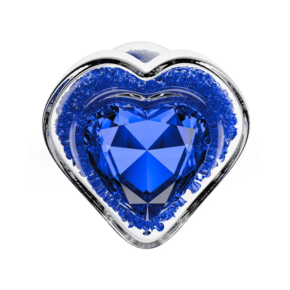 Prestige Glass Butt Plug with Gem Base & Blue Crystals