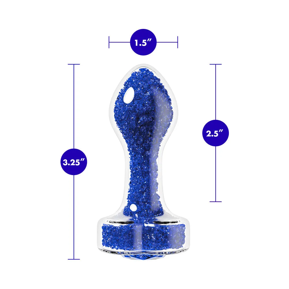 Prestige Glass Butt Plug with Gem Base & Blue Crystals