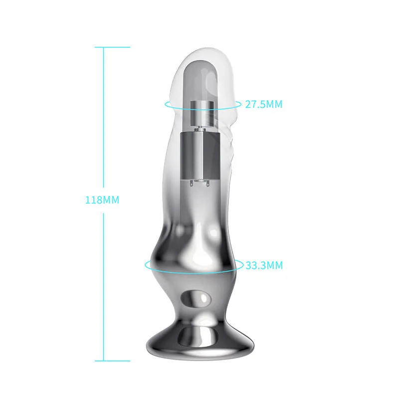 Remote Control Metal Butt Plug - Realistic Dildo Anal Sex Toys for Men Women Wearable