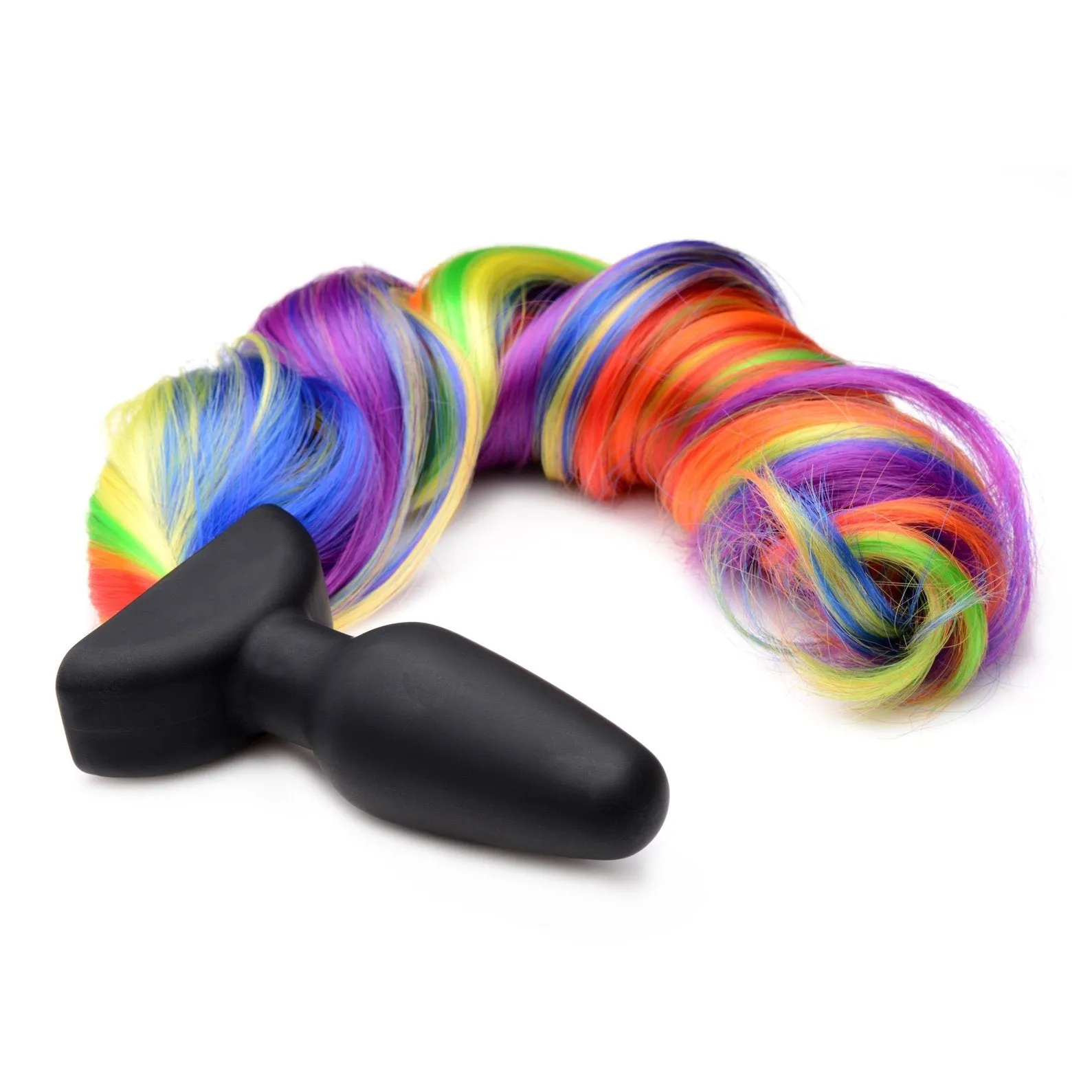 Remote Control Vibrating Rainbow Pony Tail Anal Plug