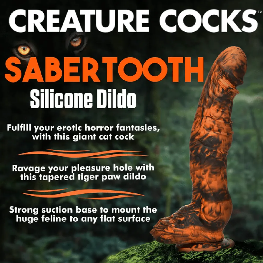 Sabertooth 11 inch Tiger Fantasy Dildo with Suction Cup