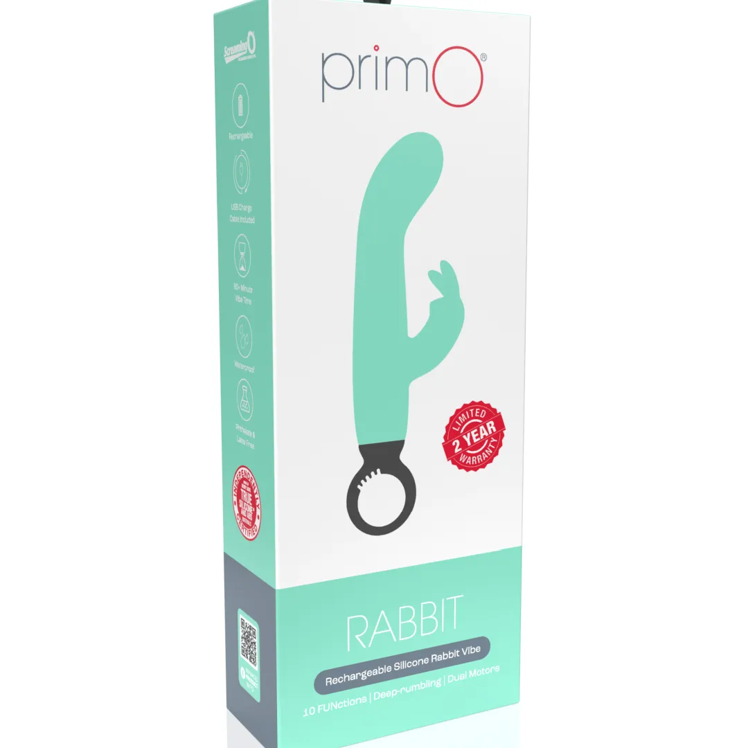 Screaming O Primo Rabbit Vibrator with Finger Loop - Green