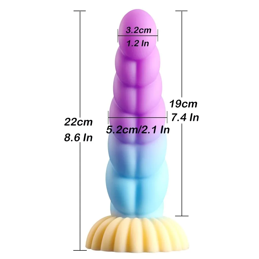 Silicone Fantasy Dildos Butt Plug - Colorful Dragon Monster Dildo G Spot Anal Sex Toy