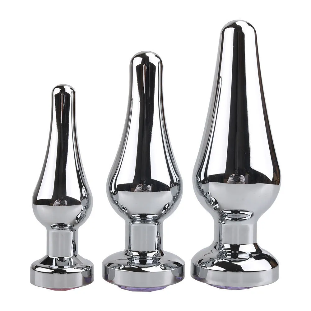 Silver Stainless Steel Metal Anal Plug