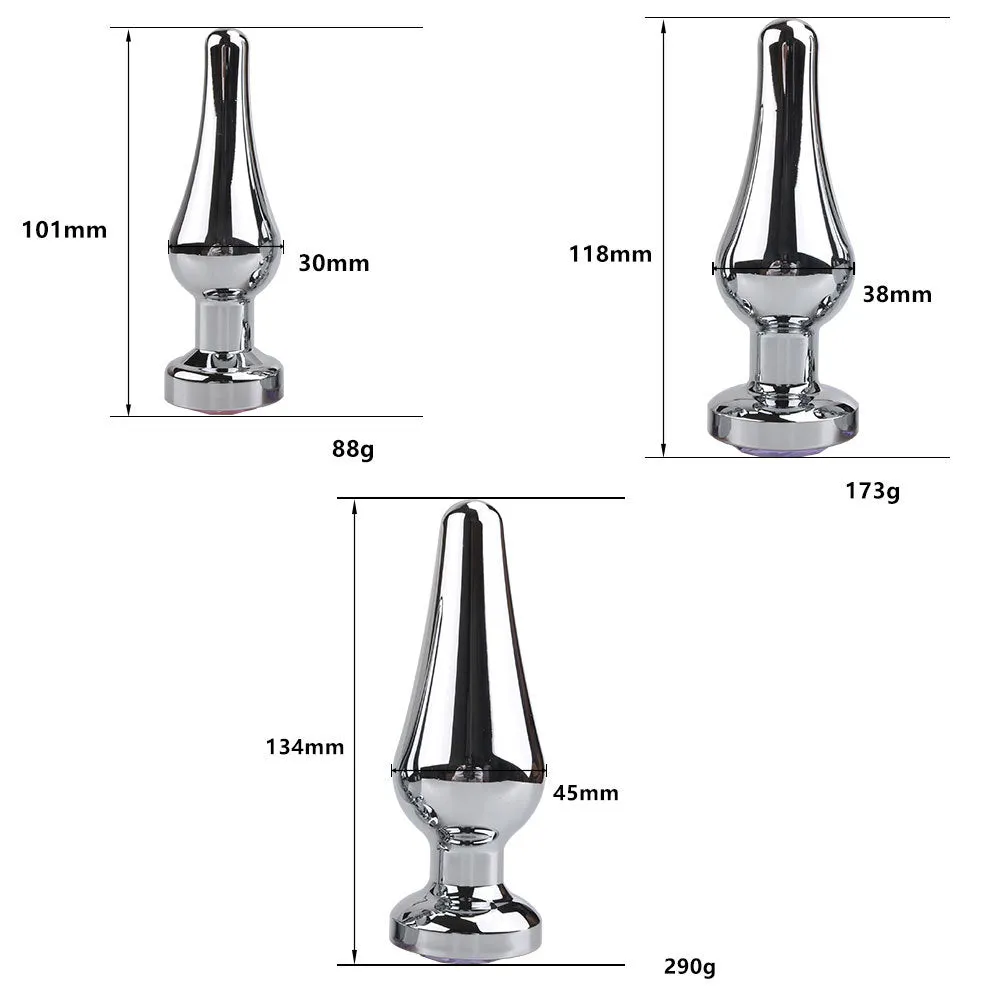 Silver Stainless Steel Metal Anal Plug