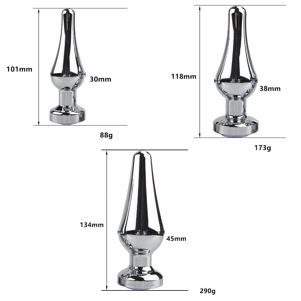 Silver Stainless Steel Metal Anal Plug