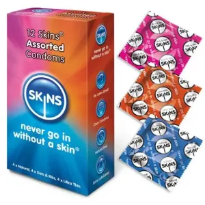 Skins Assorted Lubricated Premium 12 Pack Ultra Thin Condoms