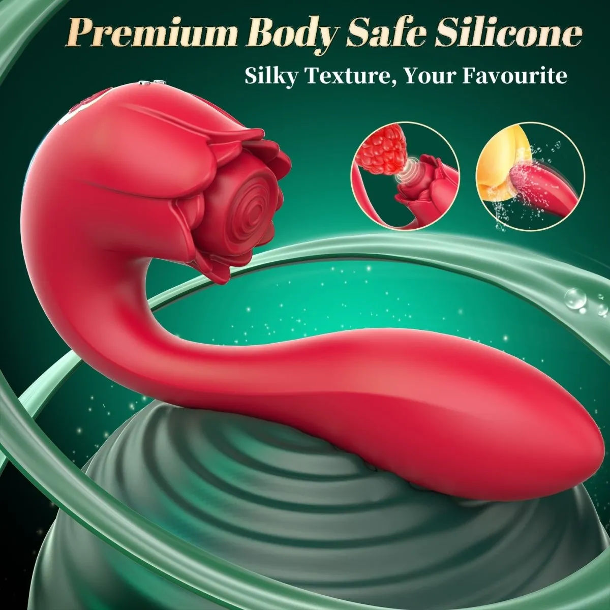Sohimi 2 in 1 Pulsing and Vibrating Rose Vibrator Toy