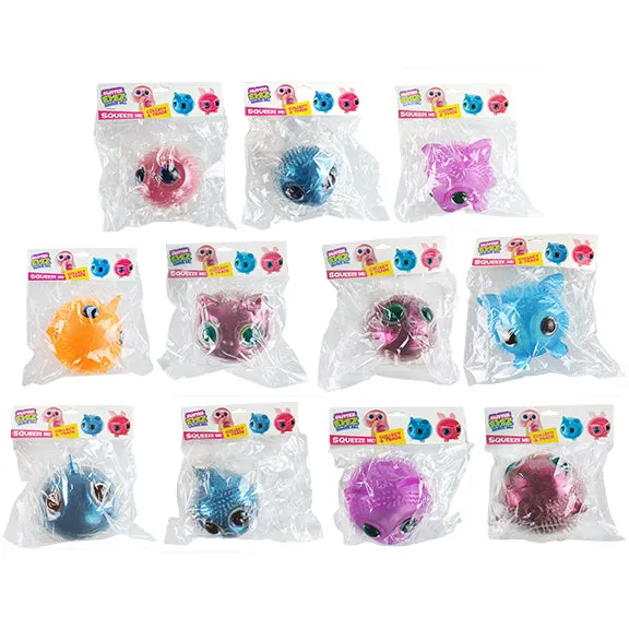 Squish and Squeeze Glitter Animal Eyes Toy - 12 Pieces Per Retail Ready Display 26818