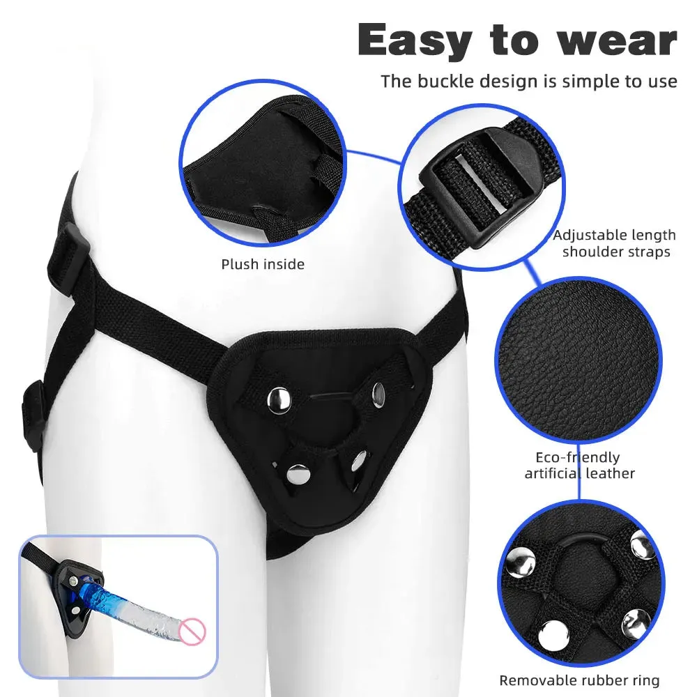 Strap On Dildo Couple Sex Toys - Harness Jelly Colorful Realistic Dildos for Lesbian