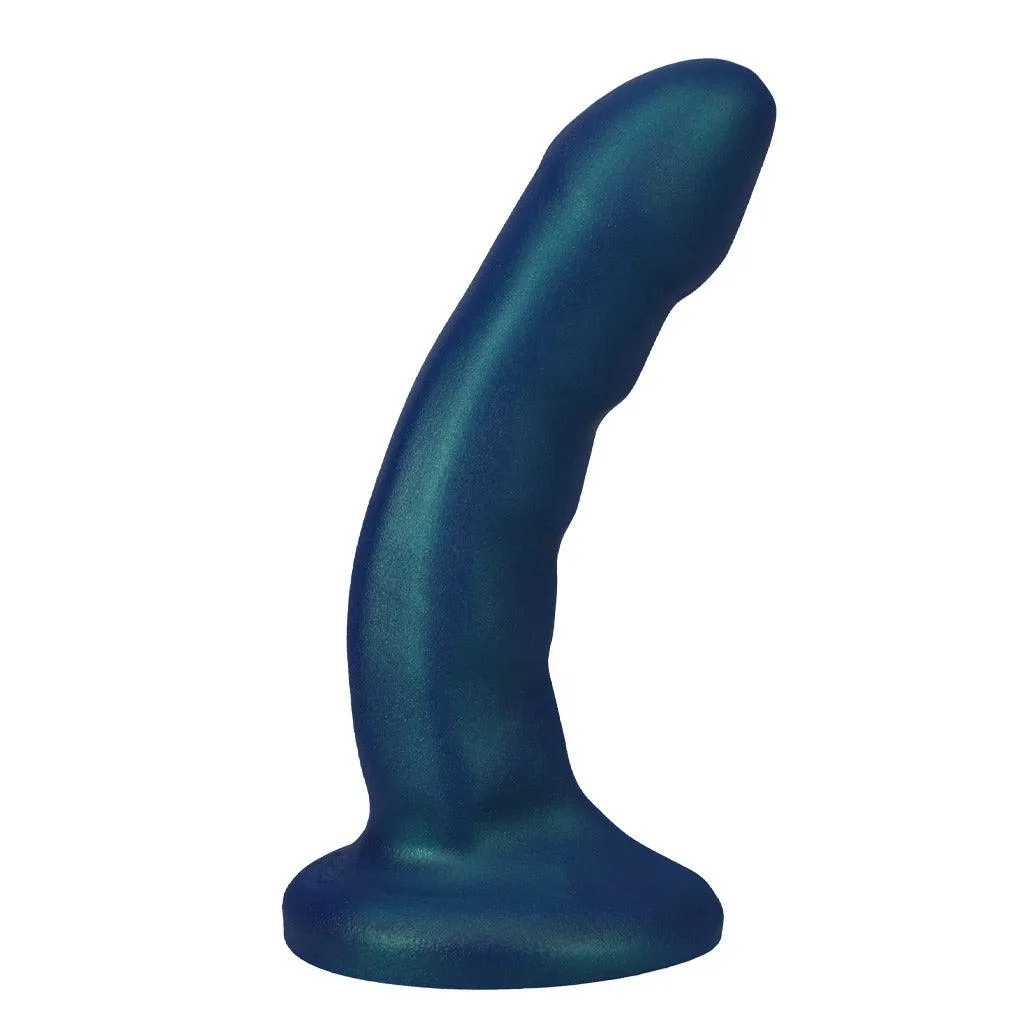 Tantus Curve Soft Silicone Dildo. Teal