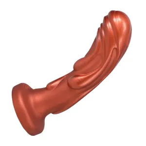 Tantus Magma Textured Silicone Dildo. Copper