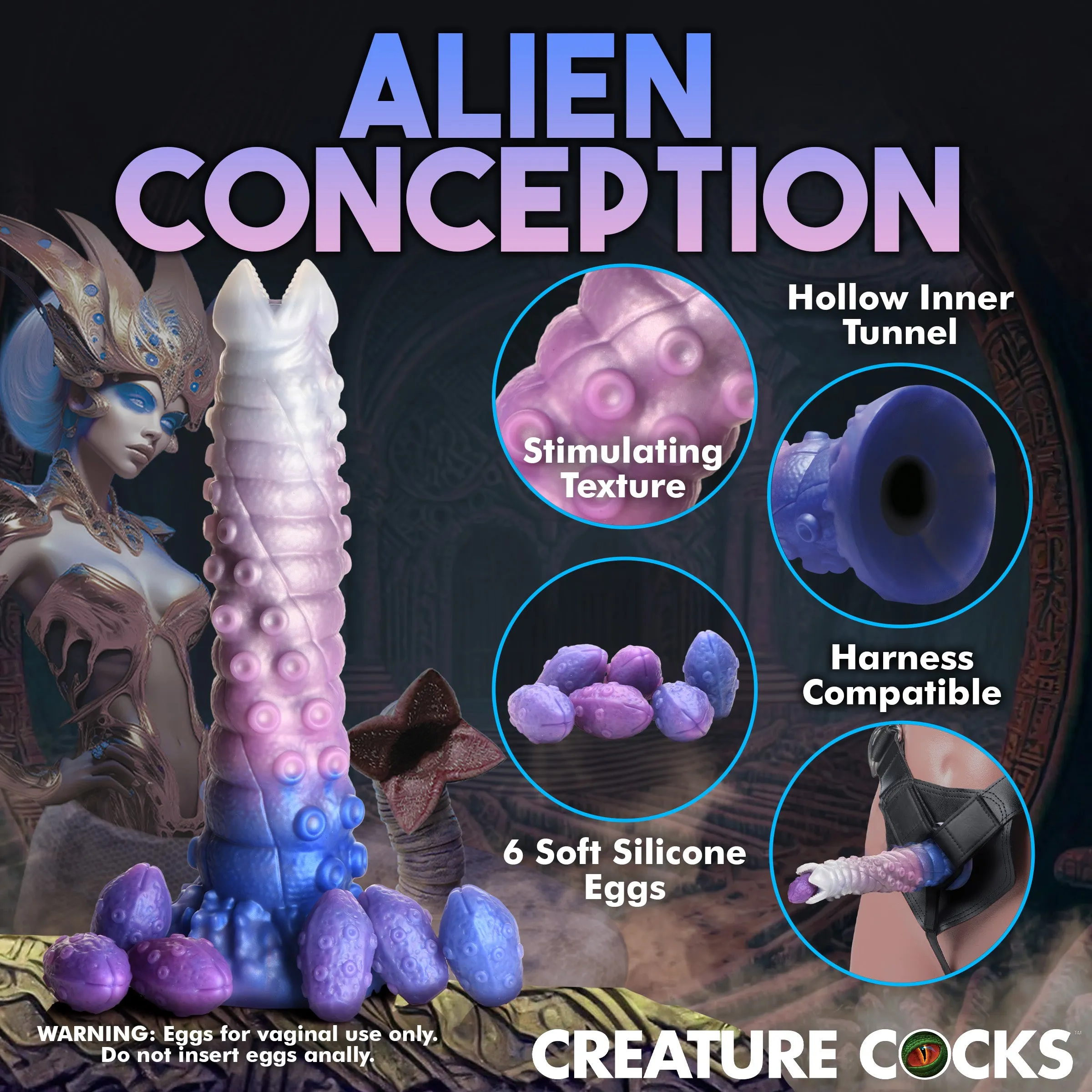 Tenta-queen Ovipositor Dildo w/ Eggs