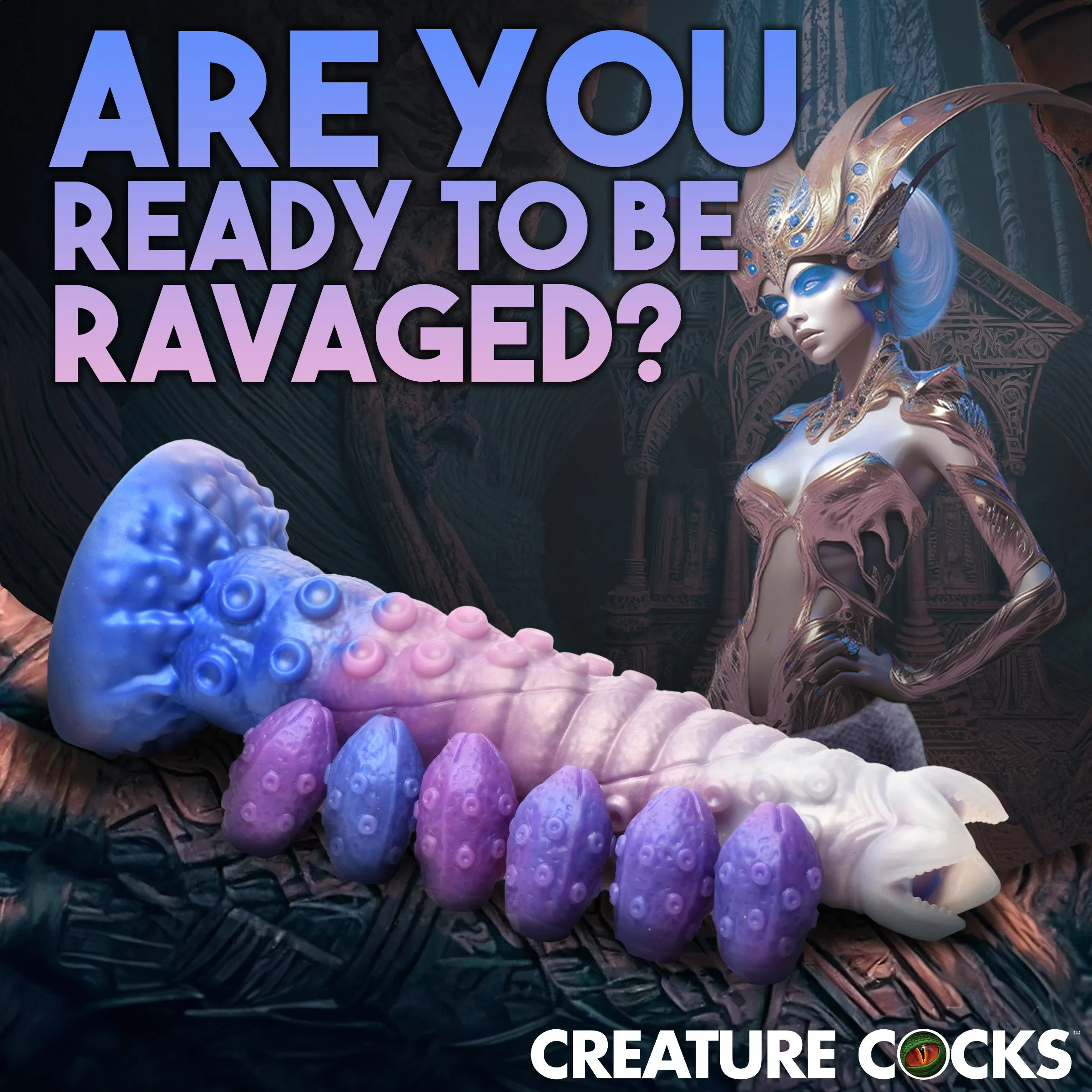 Tenta-queen Ovipositor Dildo w/ Eggs