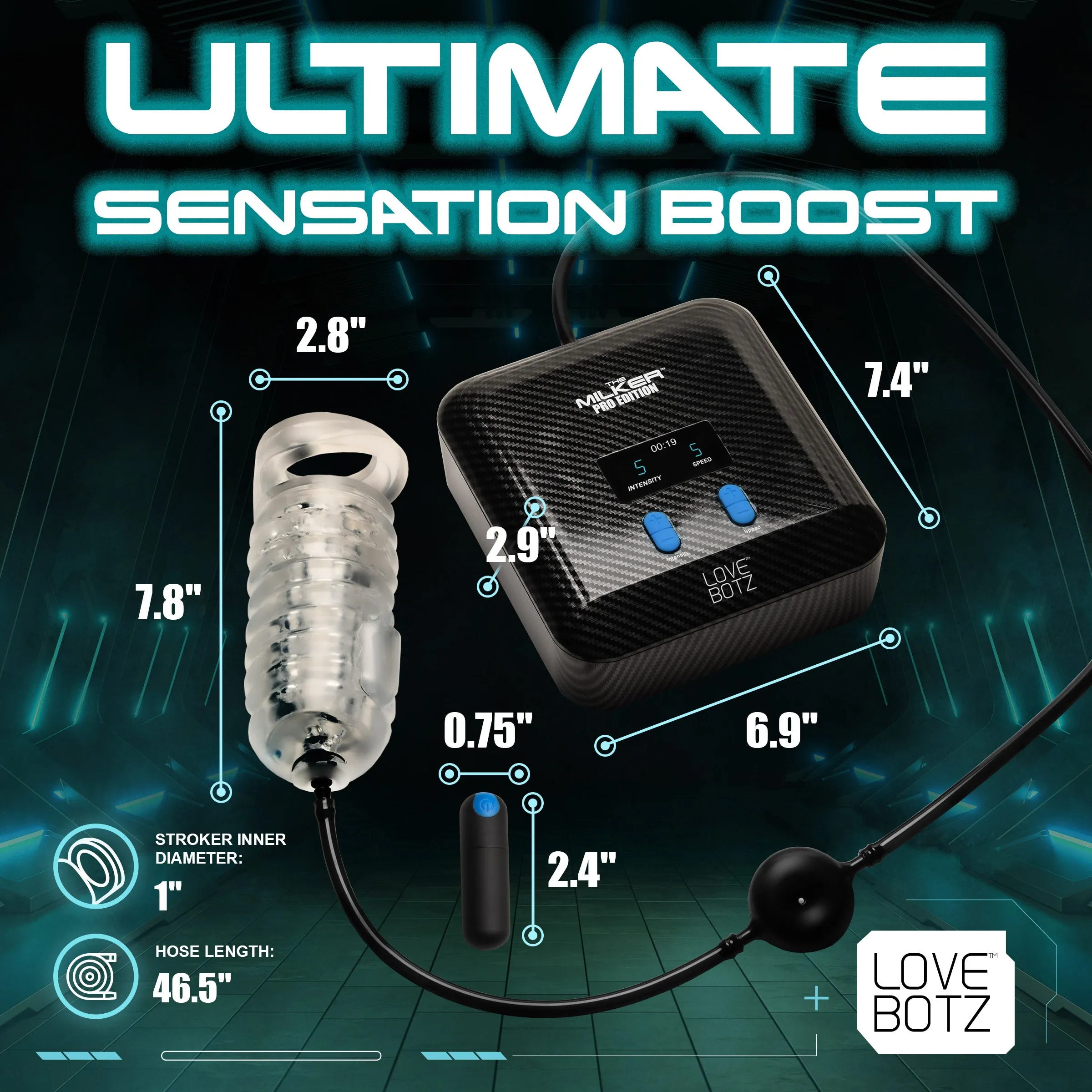 The Milker Stamina With Automatic Stroking. Suction And Vibration