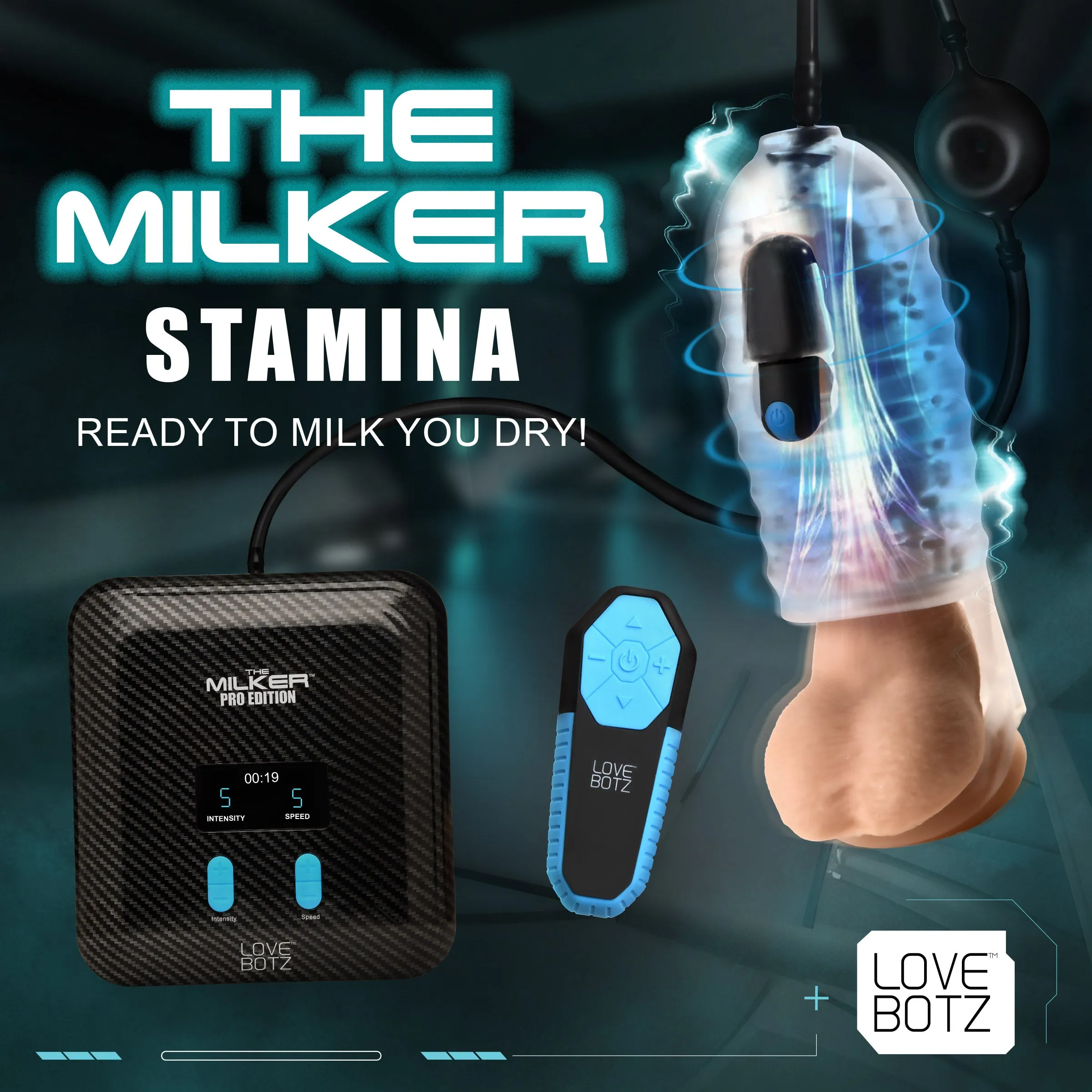 The Milker Stamina With Automatic Stroking. Suction And Vibration