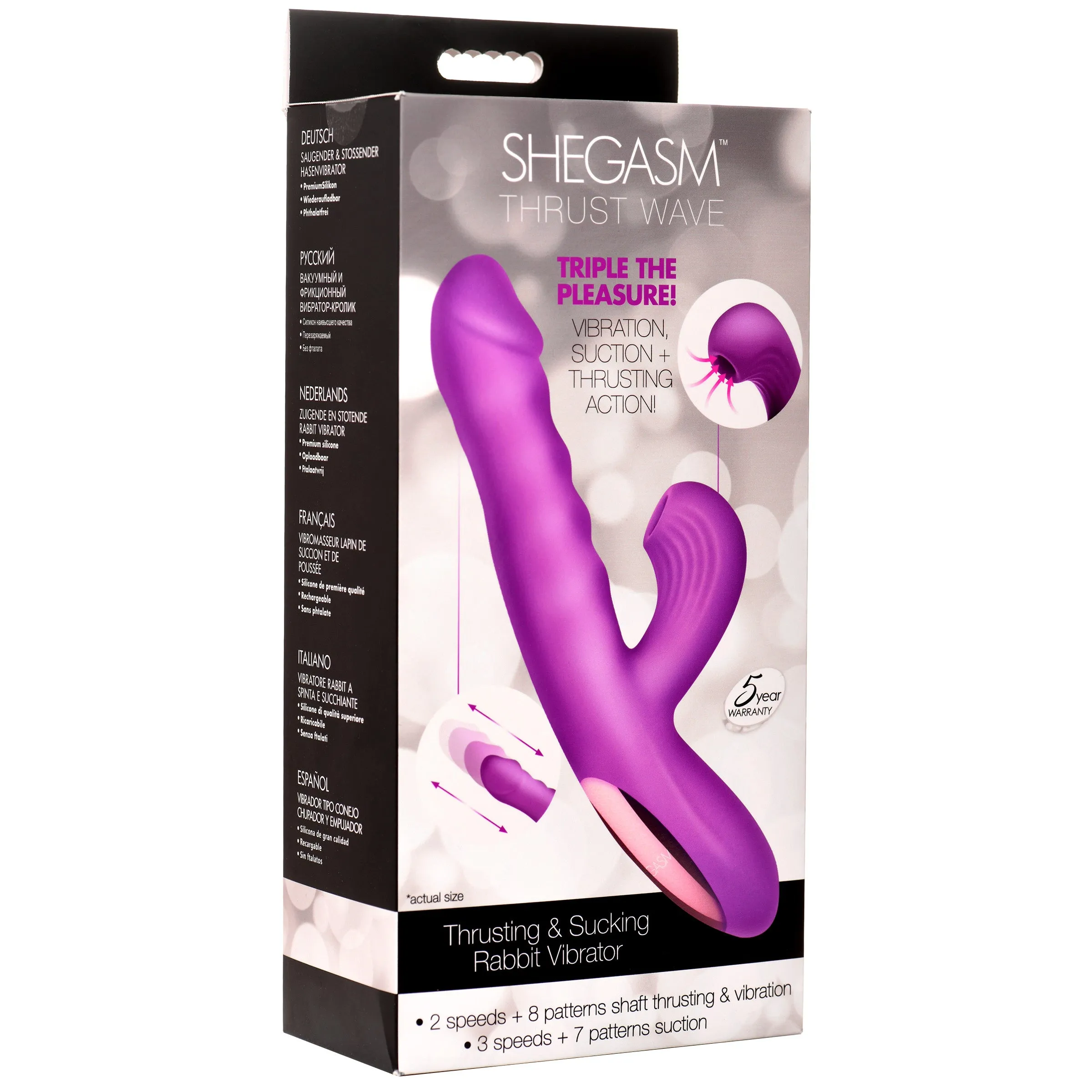 Thrust Wave Thrusting And Sucking Rabbit Vibrator