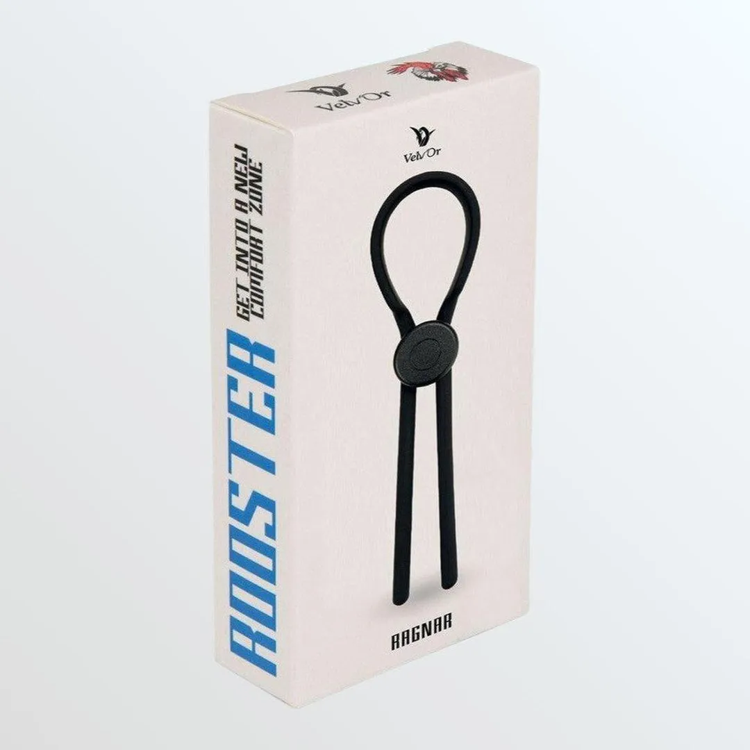 Velv'Or Rooster Ragnar Adjustable Lasso String Cock Ring - Black