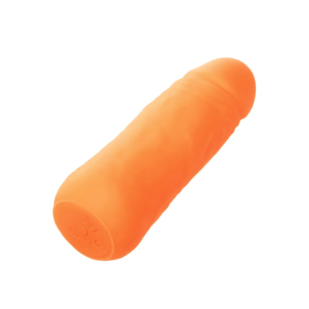 Vibrating Stud Mini Cock Shaped Bullet Vibrator - Orange