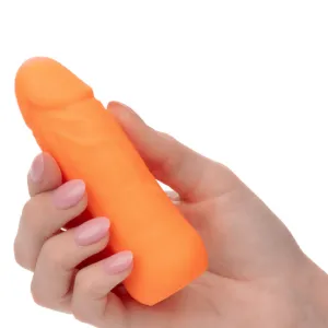 Vibrating Stud Mini Cock Shaped Bullet Vibrator - Orange