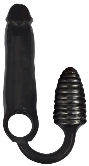 Xxxpander Sheath With Ribbed Plug - Black